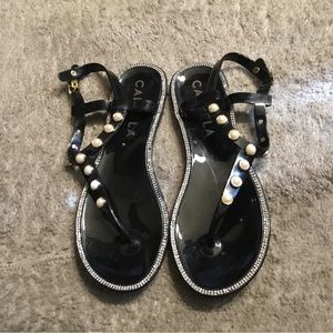 Black Jelly Sandals